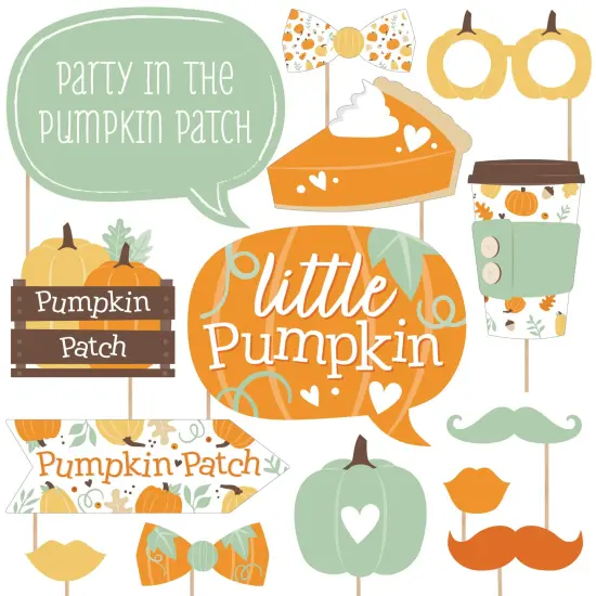 Big Dot of Happiness Little Pumpkin - Fall Birthday Party or Baby Shower Photo Booth Props Kit - 20 Count {1}