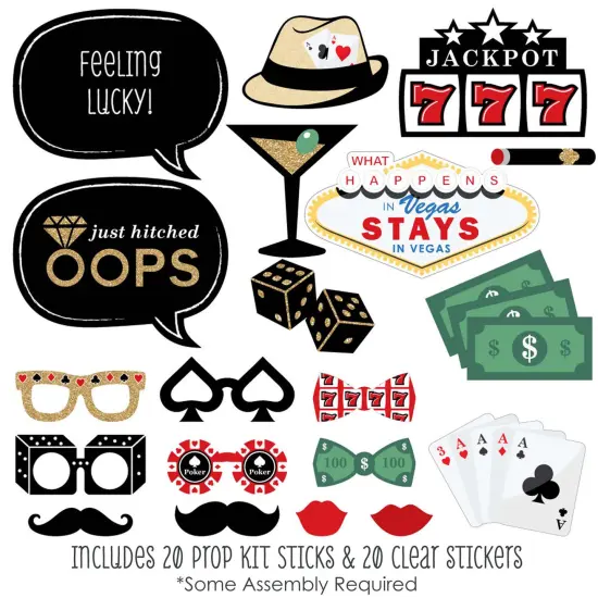Big Dot of Happiness Las Vegas - Casino Photo Booth Props Kit - 20 Count {3}