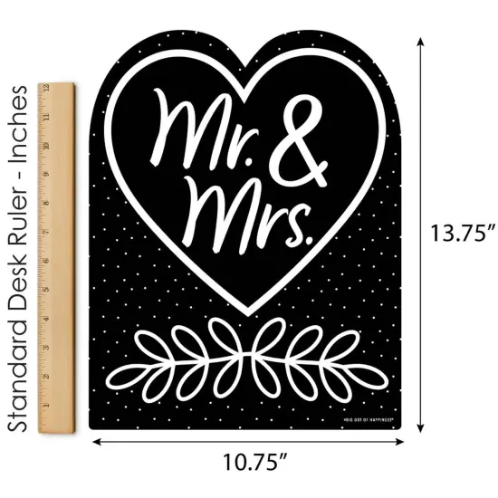 Big Dot of Happiness Black and White Mr. and Mrs. - Outdoor Lawn Sign - Wedding Congratulations Yard Sign - 1 Piece {6}