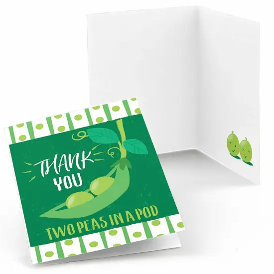 Big Dot of Happiness Double the Fun - Twins Two Peas in a Pod - Baby Shower or First Birthday Party Thank You Cards (8 count) {1}