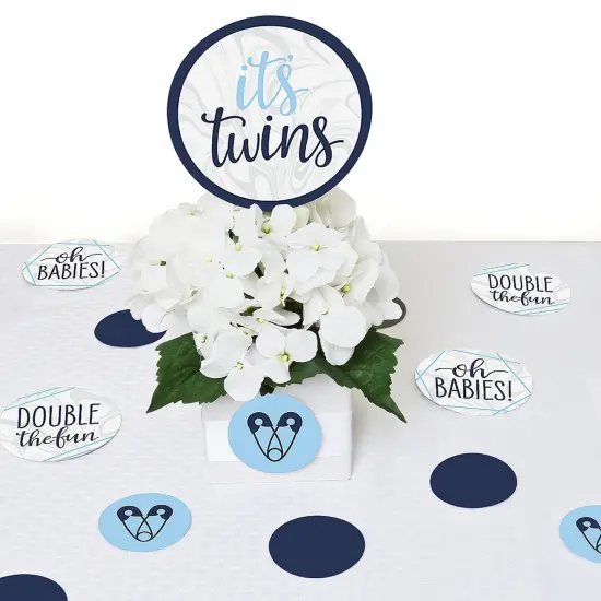 Big Dot of Happiness It's Twin Boys&nbsp; - Blue Twins Baby Shower Giant Circle Confetti - Party Decorations - Large Confetti 27 Count {7}