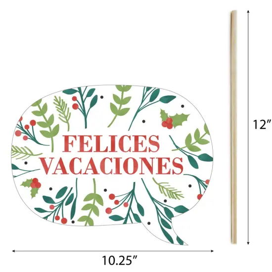 Big Dot of Happiness Feliz Navidad - Holiday and Spanish Christmas Party Photo Booth Props Kit - 20 Count {7}