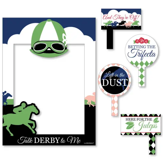 Big Dot of Happiness Kentucky Horse Derby - Horse Race Party Selfie Photo Booth Picture Frame & Props - Printed on Sturdy Material {7}