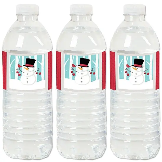 Big Dot of Happiness Let It Snow - Snowman - Christmas or Holiday Party Water Bottle Sticker Labels - Set of 20 {1}