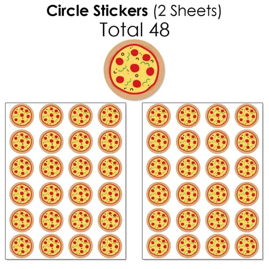 Big Dot of Happiness Pizza Party Time - Baby Shower or Birthday Party Candy Favor Sticker Kit - 304 Pieces {7}