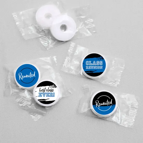 Big Dot of Happiness Reunited Blue - Royal Blue School Class Reunion Party Round Candy Sticker Favors - Labels Fits Chocolate Candy (1 sheet of 108) {4}