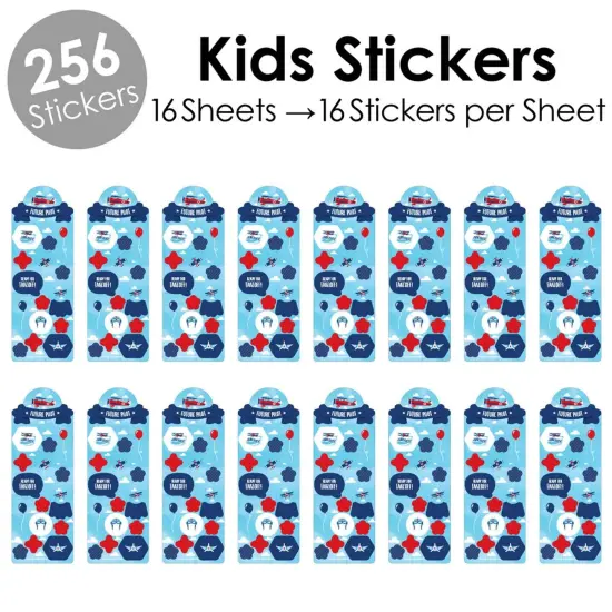 Big Dot of Happiness Taking Flight - Airplane - Vintage Plane Birthday Party Favor Kids Stickers - 16 Sheets - 256 Stickers {3}