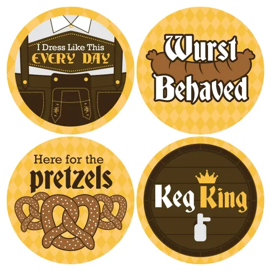 Big Dot of Happiness Oktoberfest - Beer Festival Funny Name Tags - Party Badges Sticker Set of 12 {6}