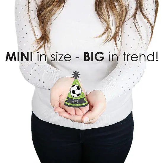 Big Dot of Happiness Goaaal - Soccer - Mini Cone Baby Shower or Birthday Party Hats - Small Little Party Hats - Set of 8 {4}