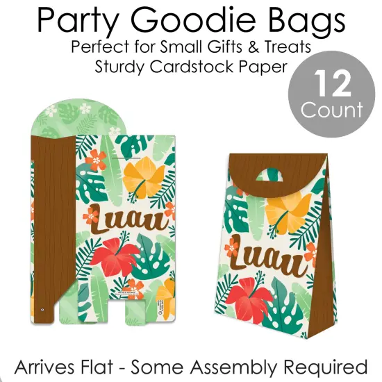 Big Dot of Happiness Tropical Luau - Hawaiian Beach Gift Favor Bags - Party Goodie Boxes - Set of 12 {7}