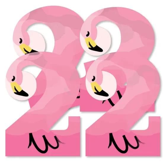 Big Dot of Happiness 2nd Birthday Pink Flamingo - Two Shaped Decorations DIY Tropical Second Birthday Party Essentials - Set of 20 {3}