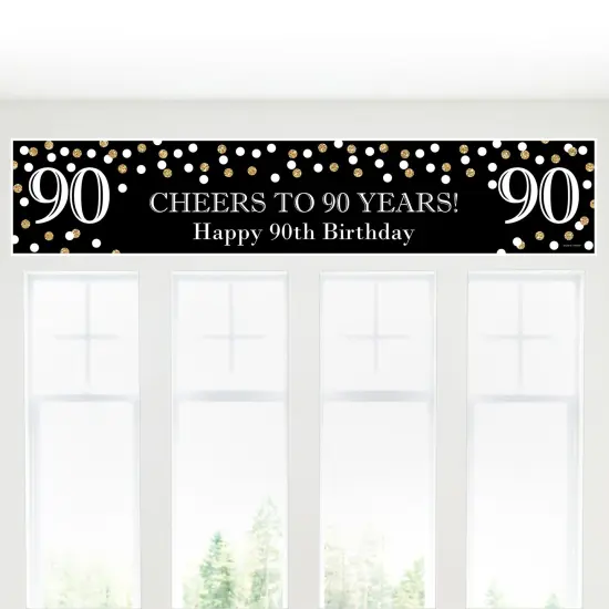 Big Dot of Happiness Adult 90th Birthday - Gold - Happy Birthday Decorations Party Banner {6}
