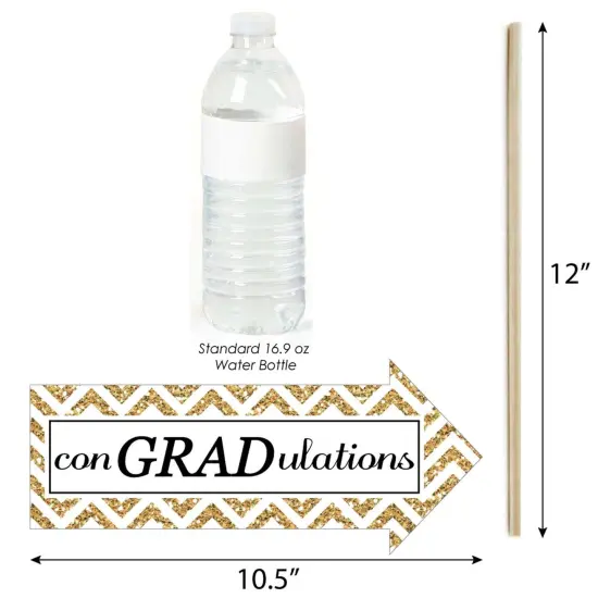 Big Dot of Happiness Funny Gold Graduation Party Photo Booth Props Kit - 10 Piece {6}
