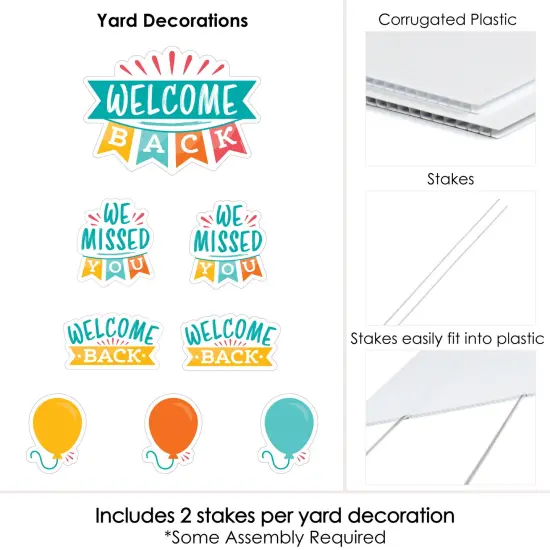 Big Dot of Happiness Welcome Back - Yard Sign and Outdoor Lawn Decorations - We Missed You Yard Signs - Set of 8 {6}
