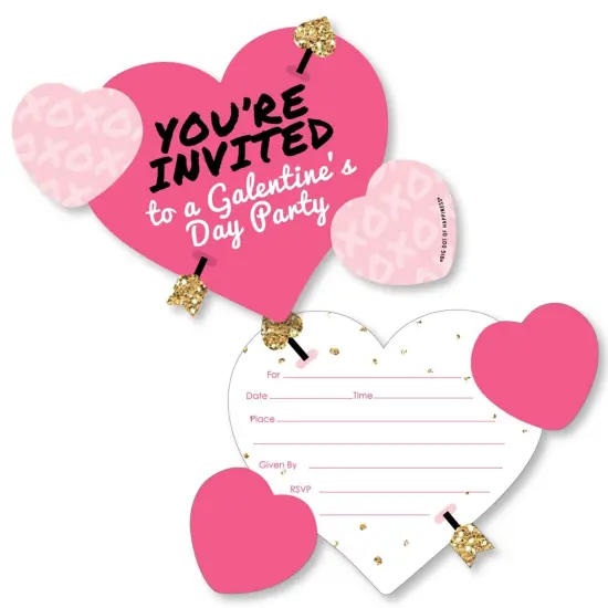 Big Dot of Happiness Be My Galentine - Shaped Fill-in Invitations - Galentine's and Valentine's Day Party Invitation Cards with Envelopes - Set of 12 {1}