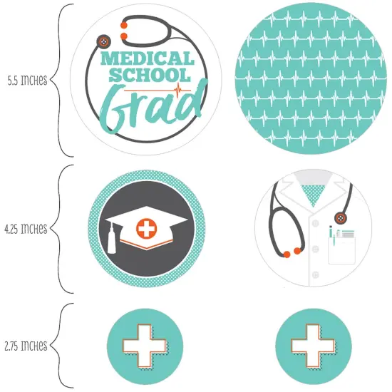 Big Dot of Happiness Medical School Grad - Doctor Graduation Party Giant Circle Confetti - Party Decorations - Large Confetti 27 Count {3}