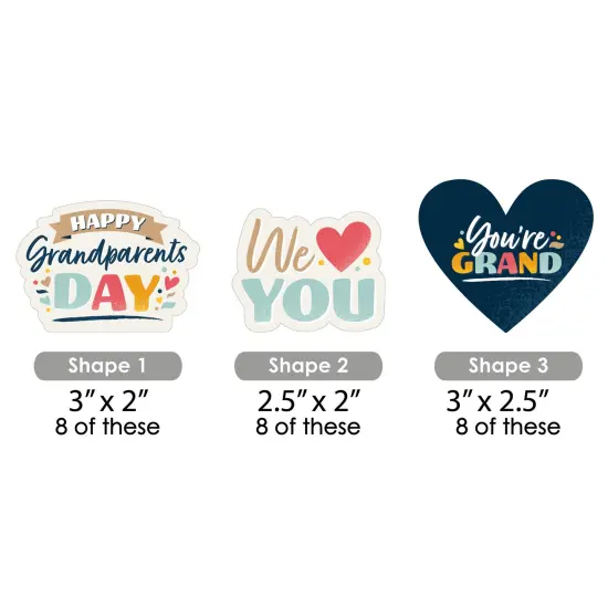 Big Dot of Happiness Happy Grandparents Day - Paper Straw Decor - Grandma & Grandpa Party Striped Decorative Straws - Set of 24 {3}