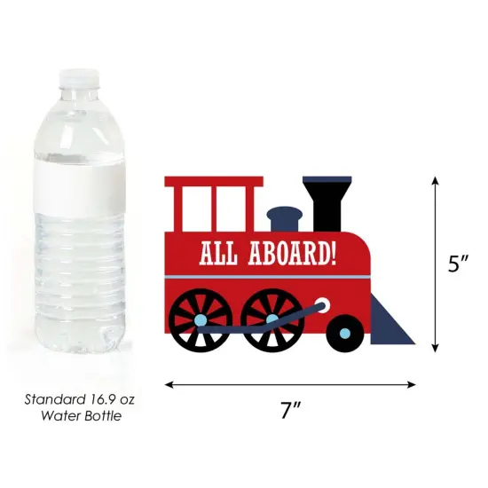 Big Dot of Happiness Railroad Party Crossing - Train Decorations DIY Steam Train Birthday Party or Baby Shower Essentials - Set of 20 {6}