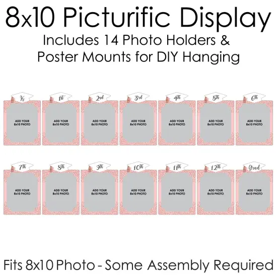 Big Dot of Happiness Rose Gold Grad - 8 x 10 inches K-12 School Photo Holder - DIY Graduation Party Decor - Picturific Display {6}