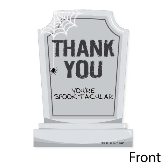 Big Dot of Happiness Graveyard Tombstones - Shaped Thank You Cards - Halloween Party Thank You Note Cards with Envelopes - Set of 12 {4}