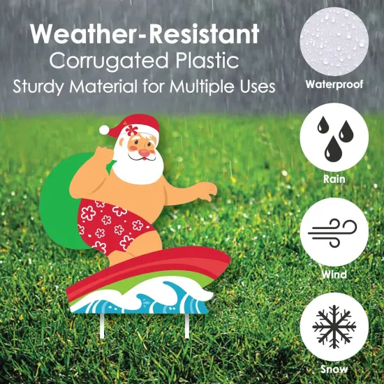 Big Dot of Happiness Tropical Christmas - Santa, Palm Tree, Suitcase, Flamingo, Snowman, Elf Lawn Decor - Outdoor Beach Santa Holiday Yard Decor-10 Pc {6}