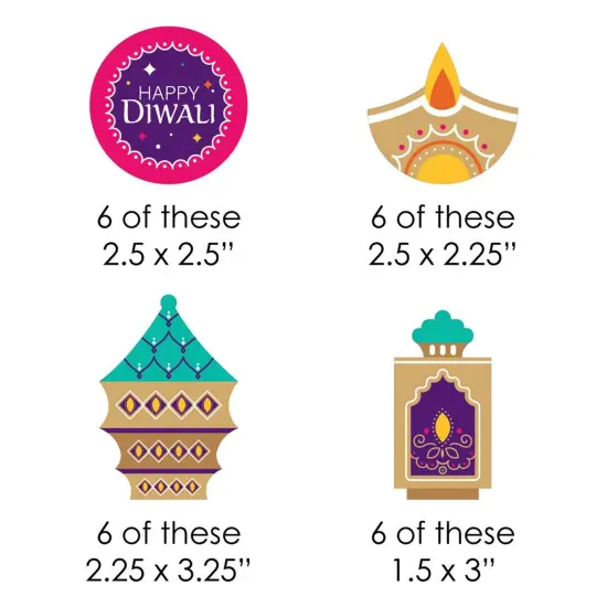 Big Dot of Happiness Happy Diwali - Paper Straw Decor - Festival of Lights Party Striped Decorative Straws - Set of 24 {3}