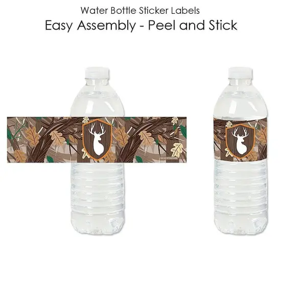 Big Dot of Happiness Gone Hunting - Deer Hunting Camo Baby Shower or Birthday Party Water Bottle Sticker Labels - Set of 20 {3}