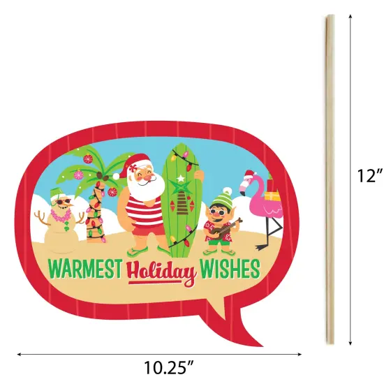 Big Dot of Happiness Tropical Christmas - Beach Santa Holiday Party Photo Booth Props Kit - 20 Count {7}