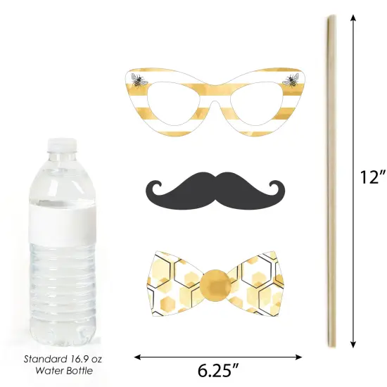 Big Dot of Happiness Little Bumblebee - Bee Baby Shower or Birthday Party Photo Booth Props Kit - 20 Count {6}