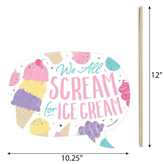 Big Dot of Happiness Funny Scoop Up the Fun - Ice Cream - Sprinkles Party Photo Booth Props Kit - 10 Piece {6}