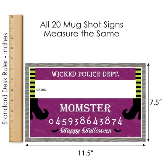 Big Dot of Happiness Happy Halloween - Witch Party Mug Shots - Photo Booth Props Kit - 20 Count {7}