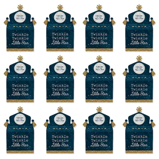 Big Dot of Happiness Twinkle Twinkle Little Star - Treat Box Party Favors - Baby Shower or Birthday Party Goodie Gable Boxes - Set of 12 {6}