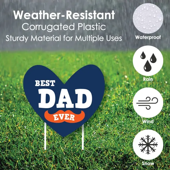 Big Dot of Happiness Happy Father's Day - Yard Sign and Outdoor Lawn Decorations - We Love Dad Party Yard Signs - Set of 8 {4}