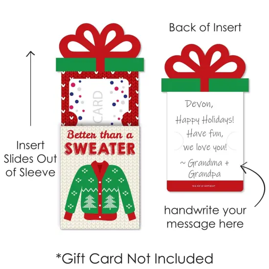 Big Dot of Happiness Ugly Sweater - Holiday and Christmas Party Money and Gift Card Sleeves - Nifty Gifty Card Holders - 8 Ct {7}