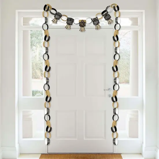 Big Dot of Happiness Adult 80th Birthday - Gold - 90 Chain Links and 30 Paper Tassels Decoration Kit - Birthday Party Paper Chains Garland - 21 feet {4}