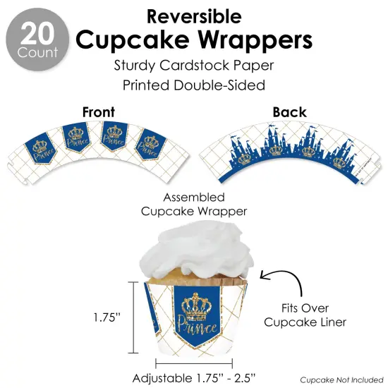 Big Dot of Happiness Royal Prince Charming - Baby Shower or Birthday Party Favors and Cupcake Kit - Fabulous Favor Party Pack - 100 Pieces {6}