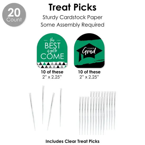 Big Dot of Happiness Green Grad - Best is Yet to Come - Green Graduation Party Favors and Cupcake Kit - Fabulous Favor Party Pack - 100 Pieces {7}