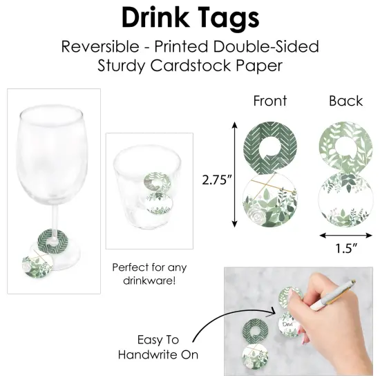 Big Dot of Happiness Boho Botanical - Greenery Party Paper Charger and Table Decorations - Chargerific Kit - Place Setting for 8 {7}