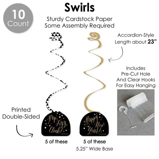 Big Dot of Happiness New Year&rsquo;s Eve - Gold - New Years Eve Party Supplies Decoration Kit - Decor Galore Party Pack - 51 Pieces {6}