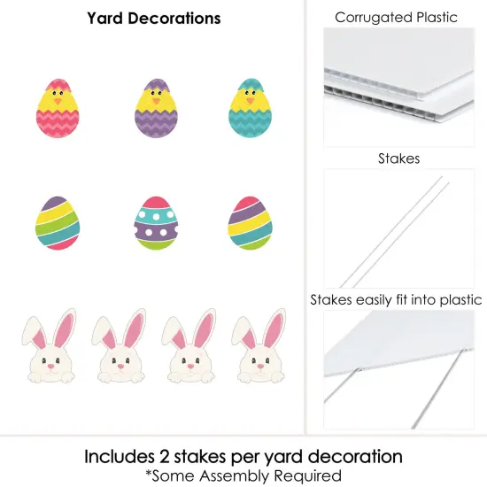 Big Dot of Happiness Hippity Hoppity - Easter Bunny & Egg Yard Decorations - Outdoor Easter Lawn Decorations - 10 Piece {7}
