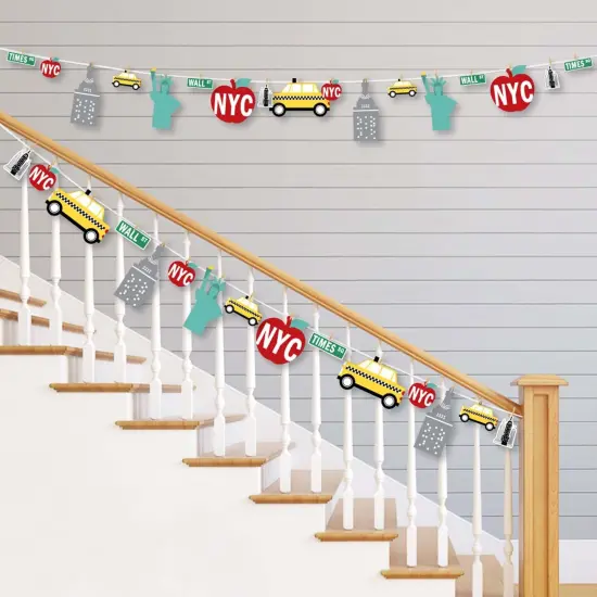 Big Dot of Happiness NYC Cityscape - New York City Party DIY Decorations - Clothespin Garland Banner - 44 Pieces {3}