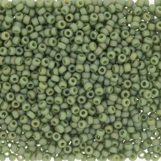Miyuki 11 Round Seed Bead, 11-4698, Matte Opaque Glazed Pistachio AB, 13 grams {1}