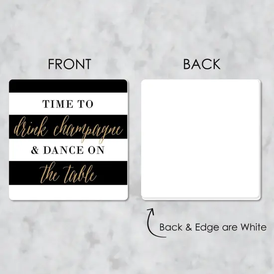 Big Dot of Happiness New Year's Eve - Gold - Funny New Years Eve Party Decorations - Drink Coasters - Set of 6 {7}