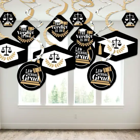 Big Dot of Happiness Law School Graduation Decoratioins Hanging Swirls - Set of 40 {4}