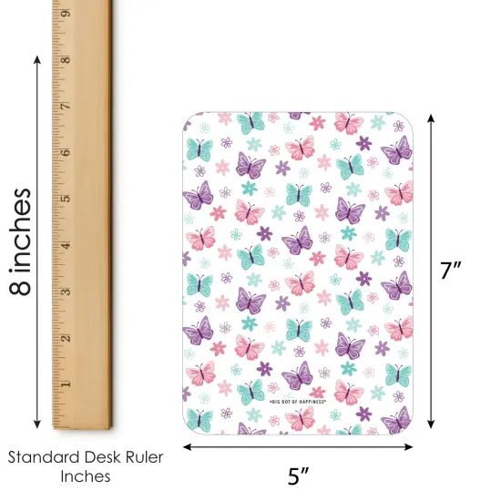 Big Dot of Happiness Beautiful Butterfly - Picture Bingo Cards and Markers - Floral Birthday Party Shaped Bingo Game - Set of 18 {6}