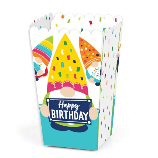 Big Dot of Happiness Gnome Birthday - Happy Birthday Party Favor Popcorn Treat Boxes - Set of 12 {1}