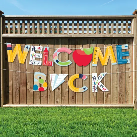 Big Dot of Happiness Back to School - Large First Day of School Classroom Decorations - Welcome Back - Outdoor Letter Banner {1}