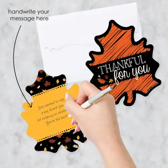 Big Dot of Happiness Give Thanks - Shaped Thank You Cards - Thanksgiving Party Thank You Note Cards with Envelopes - Set of 12 {3}