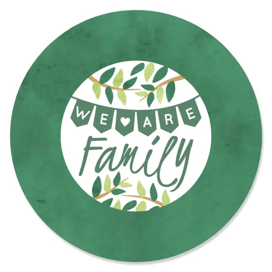Big Dot of Happiness Family Tree Reunion - Family Gathering Party Circle Sticker Labels - 24 Count {1}