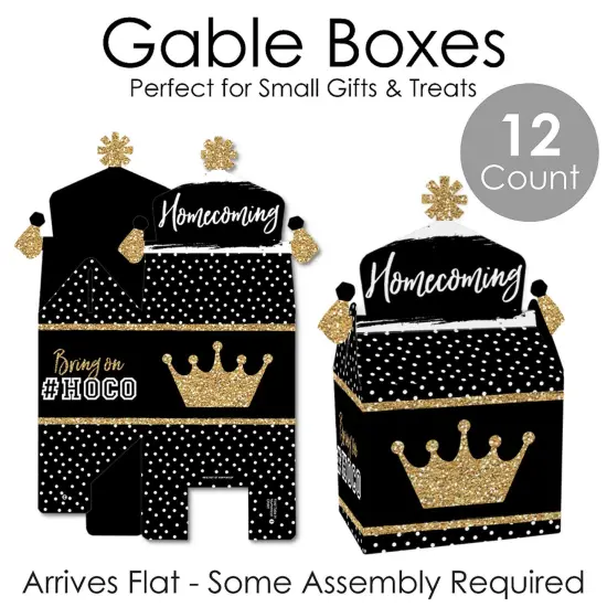 Big Dot of Happiness HOCO Dance - Treat Box Party Favors - Homecoming Goodie Gable Boxes - Set of 12 {7}